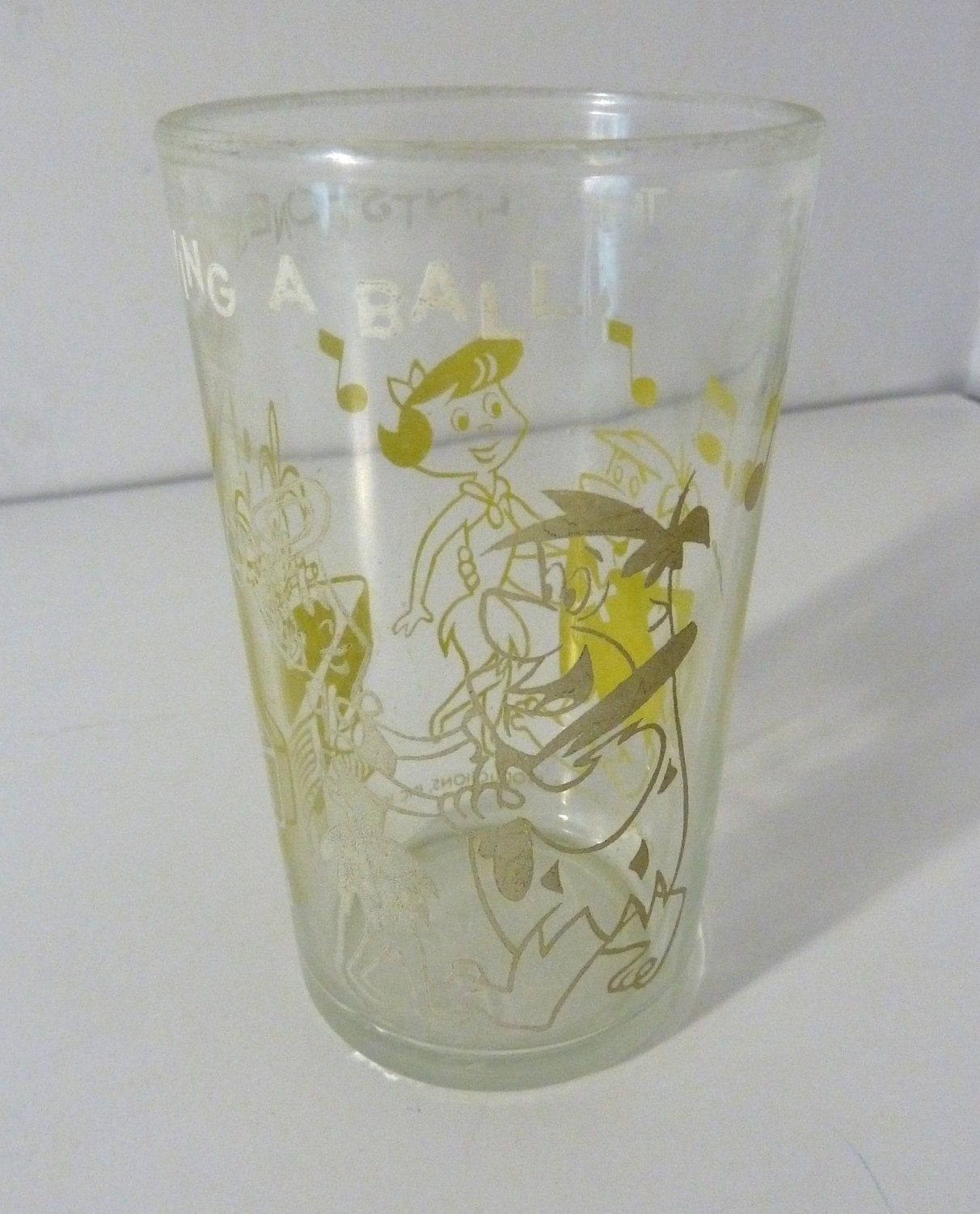 Flintstones Having a Ball Jelly Glass 1962