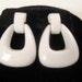 Vintage White Doorknocker Lucite Pierced Earrings