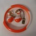 Vintage TRIFARI Orange Striped Bangle & Clip Earrings
