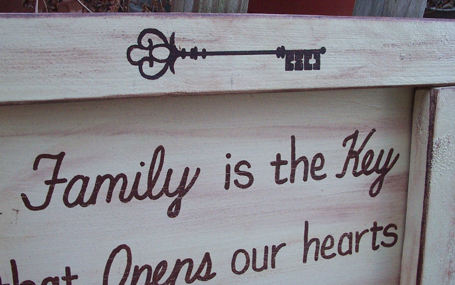 Key to Our Heart Key Rack SIGN Subway Jewelry Rack Distressed