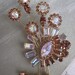 Vintage 1950s Signed WEISS Amber Flower Brooch & Earrings Set