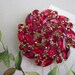 Red Marquise Cut Rhinestone CELEBRITY Dome Brooch