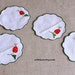 12 pcs vintage small strawberry applique doily/placemat