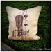 Le Ballon Vintage French Country Eco Throw Pillow Cover, Handmade from a Recycled Coffee Sack
