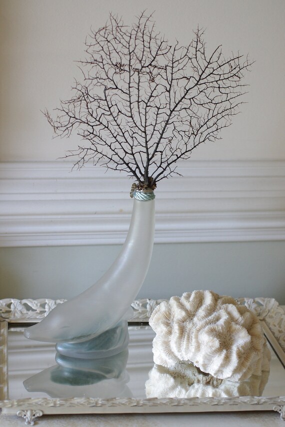 Vintage Dolphin Avon Perfume Bottle with Black Sea Fan