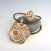 Bold Neutral Optical Art Pendant and Ring Stoneware Jewelry Set