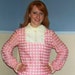 60s Babydoll Pink Gingham Bib Blouse SMALL