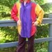 RESERVED 4 CASSZARA 90s Multi Colored Silk Blouse LARGE