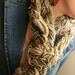 Green & Cream Upcycled Braided Scarf OOAK