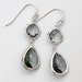 Deva. Dove Gray Faceted Glass Stone Earrings Silver