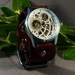 Leather Watchband ( Mechanical White and Gold)