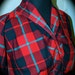 SALE 1940's Vintage Red Black and Green Plaid Full Skirt Dress