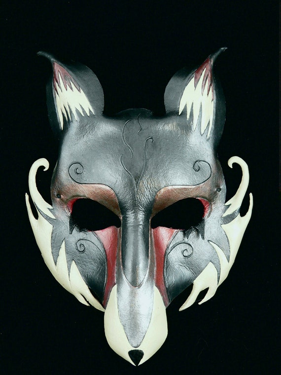 Items similar to CUSTOM Wolf Leather Mask on Etsy