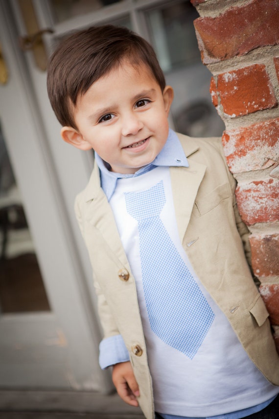 Items similar to Back to School Boys Tie TShirt. Short Sleeved Tee w