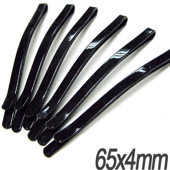30PCS Black plated metal bobby pins flat top extra by craftsutopia