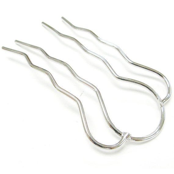 2PCS 80mm LARGE Silver tone metal hair pins by craftsutopia