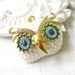 1PCS Antique gold tone rhinestone owl metal charms pendants (20-1-186)