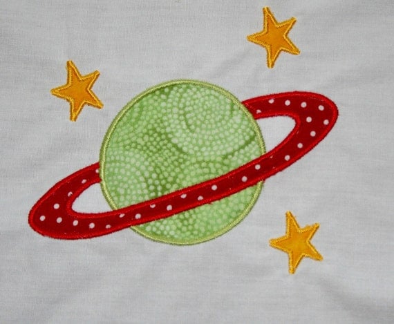 Items similar to Planet Saturn Applique Embroidery Design on Etsy