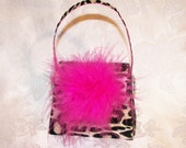 Paper Purse Leopard Print and Hot Pink Gift Box Favor Box