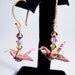 Origami Peace Crane Earrings w/ Swarovski Crystals OOAK - Vermeil