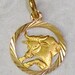 Vintage 18K Yellow Gold Taurus Zodiac Horoscope Charm or Pendant April 20 -May20