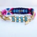 Island Stripes Friendship Bracelet with Turquoise Rhinestone Chain