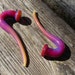 Raspberry Love 0g gauged ear plugs earrings talons for stretched piercings