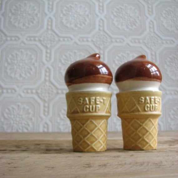 Vintage Ice Cream Salt and Pepper Shakers