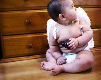 6 to 12m Baby Angel Wings, Fairy Wings, Angel Costume Wings, White Crochet Angel Baby Wings, Fairy Costume, Angel Prop, Baby Dress Up Gift