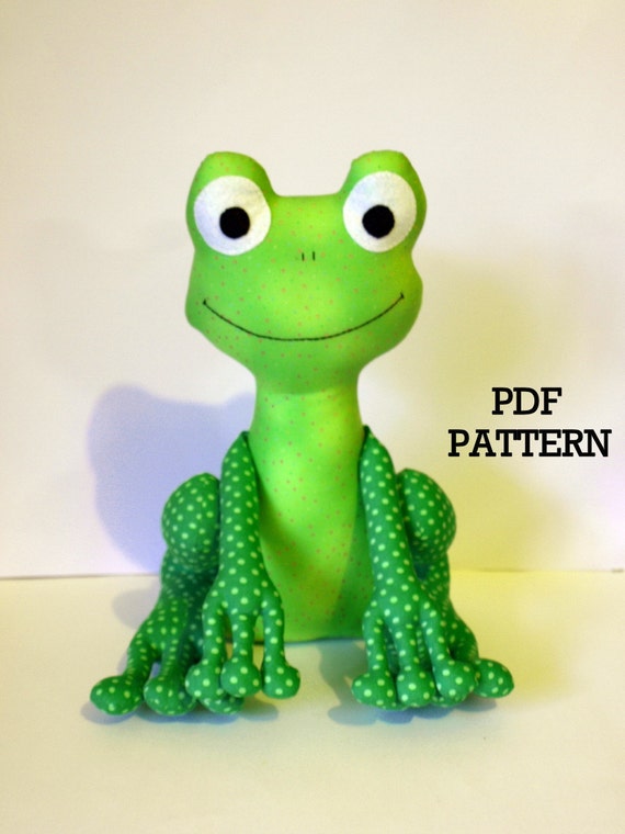 Frog PDF Sewing Pattern soft toy Direct Download by TheMinersWife