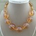 Vintage Beaded Amber Color Strand Necklace Chunky Style