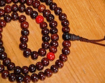 Rosewood mala prayer beads for meditation