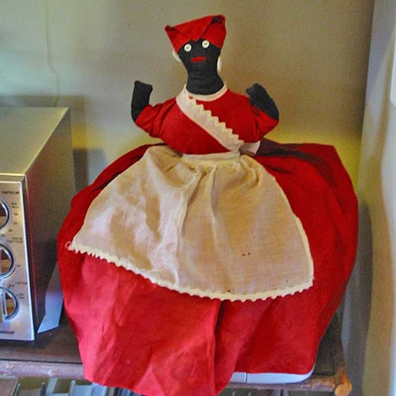 Aunt Jemima TOASTER COVER Folk Art Doll Full Red Dress