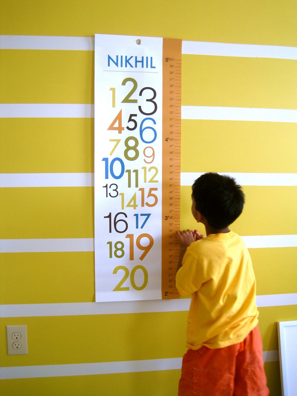 Canvas Personalized Growth Chart for Children 123 by UrbanTickle