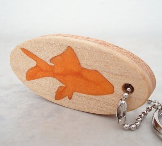 CLEARANCE Scroll Saw Keychain Tropical Fish Key Chain Wood