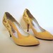 yellow leather heels