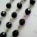 Reserved for Necrosarium --- 6mm Black Faceted Round Acrylic Plastic Bead Rosary Style Silver Chain Links