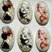 30 mm x 20 mm Delux Pack of Assorted Resin Clear Lucite Faceted Oval Cabochon with Lady's Photo Images. 6 Pieces.