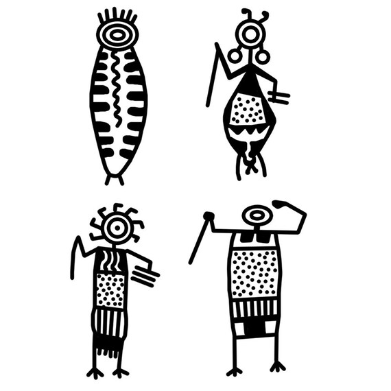 Silk Screen Petroglyph People No. 95