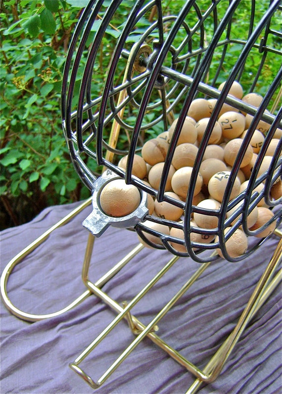 Vintage Metal Bingo Ball Cage by vintagefrombutterfly on Etsy