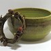 RESERVED FOR MELISSA - Green Bowl - Moss & Brown, ooak Fine Art Small Ceramic Serving Bowl