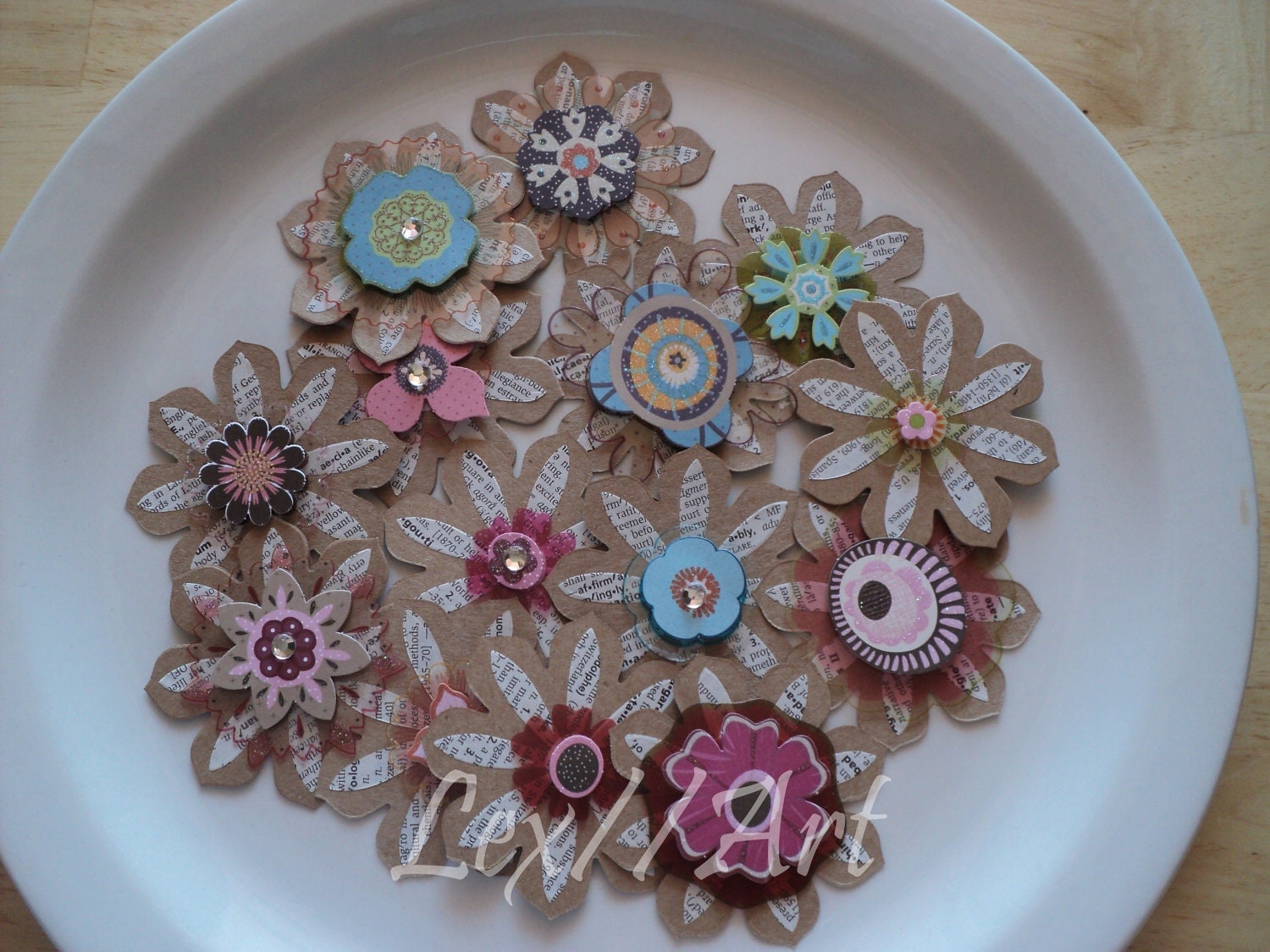 Flower Embellishment Set by LexArtCrafts on Etsy