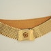 Goldtone Fishscale Belt- S M 1950s 60s Unique