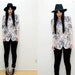 Vintage Floral Tuxedo Nautical Dress Blazer