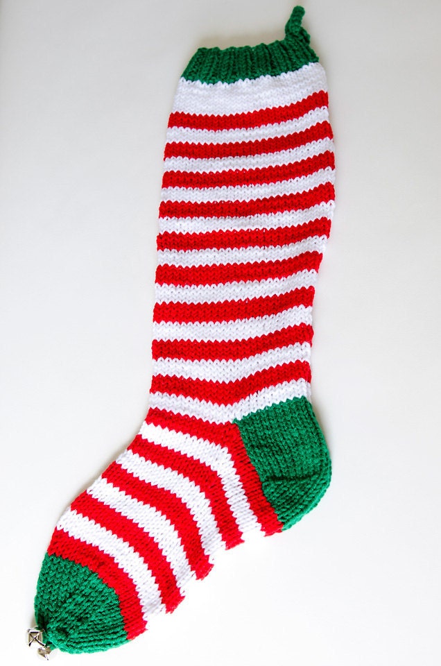 Striped Knit Christmas Stocking Personalize