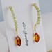 Reserved - Peridot Earrings Lime Green Semiprecious Gemstone Marquise Burnt Orange AAA Citrine Wire Wrapped Jewelry Complimentary Shipping