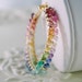 Gemstone Earrings Rainbow Color Colorful Lotus Bright Semiprecious Gemstone Vermeil Wire Wrapped Gold Hoops Complimentary Shipping