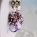 Pink Amethyst Earrings Cascading Rhodolite Garnet Cluster Genuine Gemstone Raspberry Lilac Sterling Silver Jewelry Complimentary Shipping