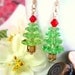 Swarovski Crystal Peridot Christmas Tree Gold Earrings