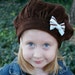Brown Corduroy Beret Hat lined with flannel - ready to ship